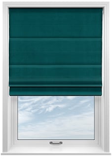 Ultra Luxe Velvet, Deep Teal - Motorised Roman Blind